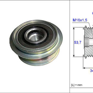 ALTERNATÖR KASNAĞI RULMANLI GALAXY 2.0-2.3 06 MONDEO IV 2.0 07 SMAX 2.0 06 S80-V70 2.0 08 - VALEO