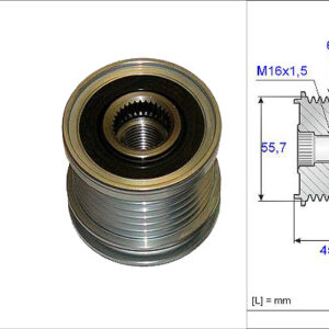 ALTERNATÖR KASNAĞI RULMANLI A4 1.6-1.8T-2.0 01-09 6 KANAL - VALEO