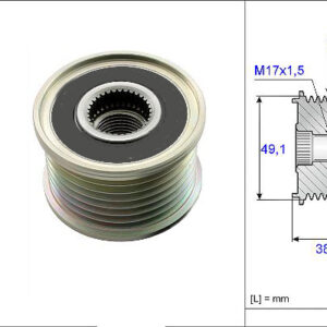 ALTERNATÖR KASNAĞI RULMANLI MGN III-LGN III-SCENIC III-NISSAN QASHQAI- 2.0 DCI-MASTER III 2.3DCI - VALEO