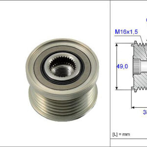 ALTERNATÖR KASNAĞI RULMANLI BMW 1 E81-E87 -BMW 3 E30-E36-E46 -BMW 3 E90-E91-BMW 5 E60-E61-X3 - VALEO