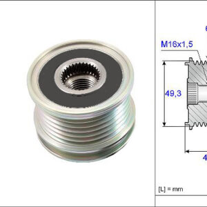 ALTERNATÖR KASNAĞI RULMANLI MİNİ ONE-COOPER-COOPER S-CABRIOLET-CLUBMAN 07 6 KANAL - VALEO