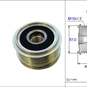 ALTERNATÖR KASNAĞI RULMANLI ACCENT ERA-ELANTRA-GETZ-İ20-İ30-KIA CEED-RIO 1.4-1.6-1.5 CRDİ - VALEO