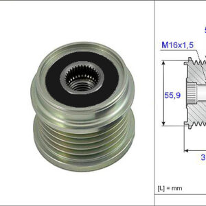 ALTERNATÖR KASNAĞI RULMANLI PASSAT 1.6-1.8T-2.0 96-00 -A4 1.6-1.8 94-00 -A6 1.8 97-05 - VALEO