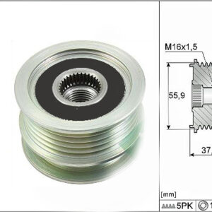 ALTERNATÖR KASNAĞI RULMANLI MGN-CLIO II-KNG-TWNG-SYMBOL II 01- 5 KANALLI K9K-K4M - VALEO