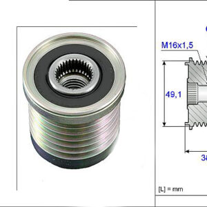 ALTERNATÖR KASNAĞI RULMANLI LGN II 01 MGN II-III 08 TRAFIC II 06 MASTER II 06 1.9DCI 6K - VALEO