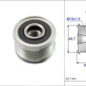 ALTERNATÖR KASNAĞI RULMANLI MERCEDES A160-A170-A180-A200-B180-B200-C200-C250-VANEO 5 KANAL - VALEO