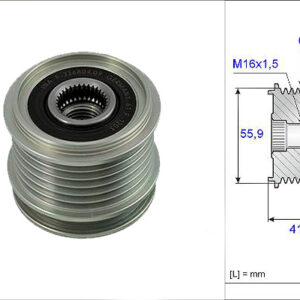 ALTERNATÖR KASNAĞI RULMANLI BORA-CADDY II-III-GOLF III-IV-PASSAT-POLO-LT35-T5 1.9 TDİ 6 KANAL - VALEO