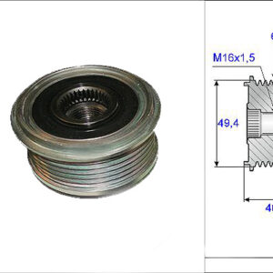 ALTERNATÖR KASNAĞI RULMANLI AMAROK-CADDY III-GOLF V-PLUS-JETTA III-PASSAT-POLO-T5-CRAFTER 2.0 6K - VALEO