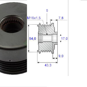 ALTERNATÖR KASNAĞI RULMANLI ASTRA G 98-05 -CORSA C 00-09 -VECTRA C 02 ZAFIRA A-B 99 5 KANAL - VALEO