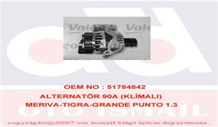 ALTERNATÖR 90A KLİMALI LINEA- CORSA-ASTRA-MERIVA-TIGRA-GRANDE PUNTO 1.3 JTDI - VALEO