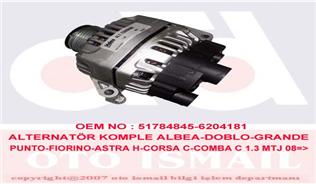 ALTERNATÖR 90A KLİMALI ALBEA-DOBLO-GRANDE PUNTO-FIORINO-ASTRA H-CORSA C-COMBA C 1.3 MTJ 05 - VALEO