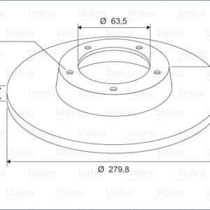 ARKA FREN AYNASI MONDEO III 1.8-2.0-2.2 11.00/08.07 JAGUAR XTYPE 06.01 280X12X5DL - VALEO