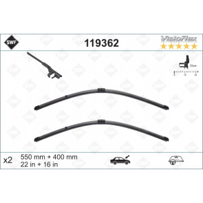 SWF VisioFlex Flat Blade x2 550 400 mm ALFA ROMEO 147. GT - VALEO