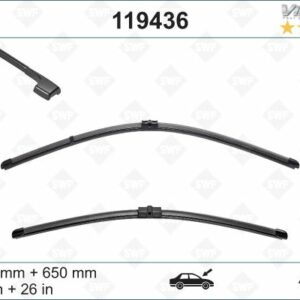 SWF VisioFlex Flat Blade X2 650 650 mm VOLKSWAGEN Touareg I 02/2002 09/2007 ; PORSCHE Cayenne - VALEO