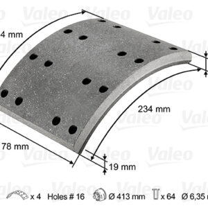 YAPRAK BALATA SCANIA 17.8cm - VALEO