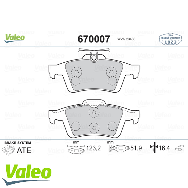 ARKA BALATA FOCUS II CMAX 03 CONNECT 02 LAGUNA III 07 VECTRA C 02 C5 08 SIGNUM 03 - VALEO