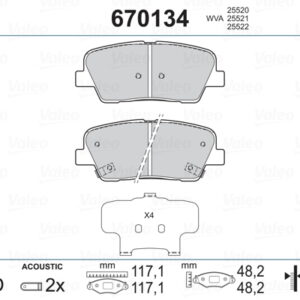 ARKA BALATA SANTAFE 2.0CRDİ 4X4-2.2CRDİ-2.2CRDİ 4X4-2.4-2.4 4X4 09 SORENTO 09 - VALEO