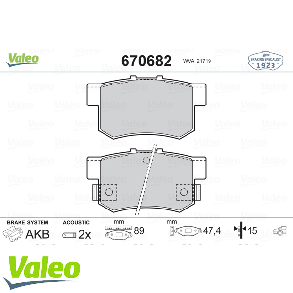 ARKA BALATA CIVIC VII 01-05 - CIVIC VIII 05 ACCORD VII 98-02 - ACCORD VIII 06 - VALEO