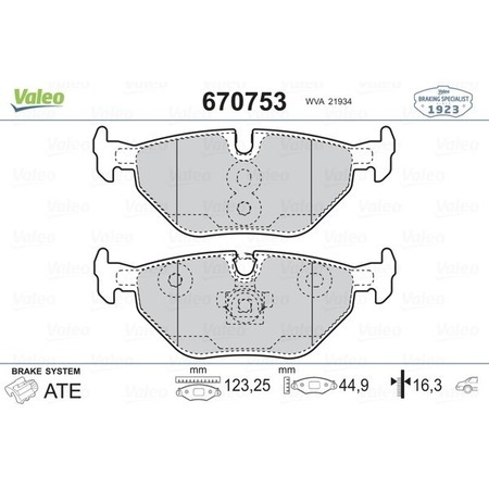 ARKA BALATA BMW E46 320i-323i-328i - VALEO