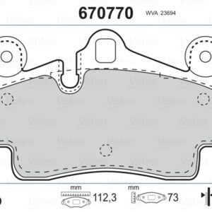 ARKA BALATA TOUAREG 02-10 CAYENNE 02-10 Q7 06-11 112X73 GDB1549 - VALEO