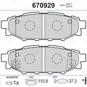 ARKA BALATA SUBARU FORESTER 08 13 IMPREZA 08 12 LEGACY 03 OUTBACK 03-09 XV 12 - VALEO