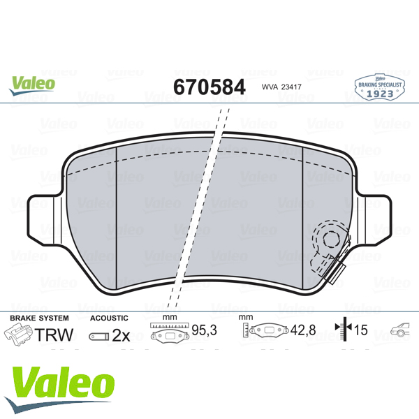 ARKA BALATA ASTRA G 98 ASTRA H 05 MERIVA 03 ZAFIRA 00 COMBO 02 - VALEO