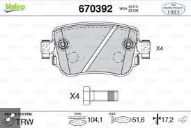 ARKA BALATA VW CADDY IV 2.0TDI 15 CUUF-DFSF 104.1x17.2x51.6 - VALEO