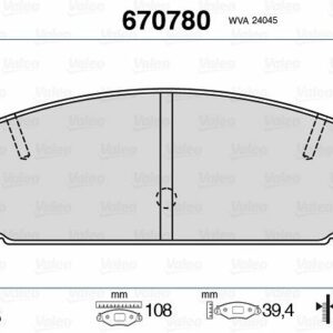 ARKA DİSK FREN BALATASI MAZDA 323 1.6/1.8/2.0/2.0D 05/98-05/04 MAZDA 323C 1.8 04/91-07/94 - VALEO