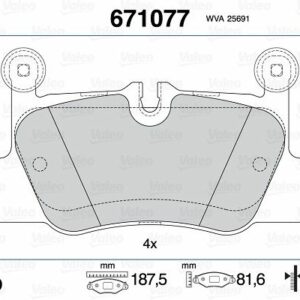 ARKA DİSK FREN BALATASI PORSCHE 911 3.0/3.4/3.8 11/12 - VALEO