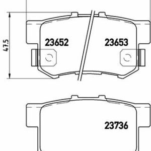 ARKA DİSK FREN BALATASI HONDA FR-V 1.7/1.8/2.0/2.2 08/04 - 12/09 - VALEO