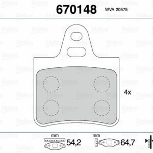 ARKA BALATA CITROEN BX 1.1-1.4 64.6x54x17 - VALEO