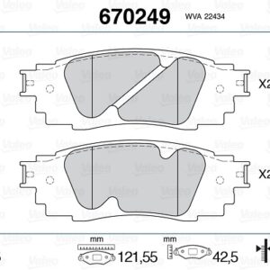 ARKA DİSK FREN BALATASI TOYOTA CAMRY 2.0/2.5/3.5 08/17 LEXUS RX 200T 2.0 10/15 - VALEO