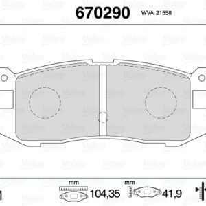 ARKA DİSK FREN BALATASI MAZDA 626 2.0/2.2 06/87-05/92 MAZDA 626 COUPE 1.8/2.0/2.2 06/87-07/91 - VALEO