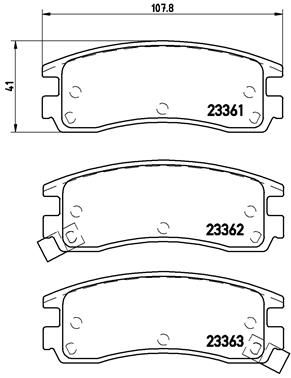 ARKA DİSK FREN BALATASI CADILLAC ALLANTE 4.6 01/93-12/93 CADILLAC DEVİLLE 4.6/4.9 10/93-12/05 - VALEO