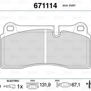 ARKA DİSK FREN BALATASI AUDI R8 QUATTRO 4.2/5.2 04/09 AUDI R8 SPYDER QUATTRO 4.2/5.2 02/10 - VALEO