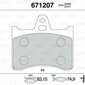 ARKA DİSK FREN BALATASI CITROEN CX 2.0/2.2/2.4/2.5/2.2D/2.5D 09/75-12/92 - VALEO