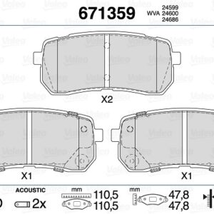 ARKA DİSK FREN BALATASI KIA SORENTO 2.2D/2.4/3.3 11/14 - VALEO