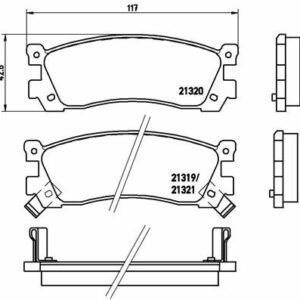 ARKA DİSK FREN BALATASI MAZDA 800 2.0/2.5 09/93 - 12/02 MAZDA 929 2.0/2.5/3.0 12/90 - 04/94 - VALEO