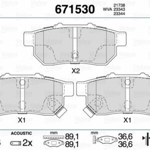 ARKA BALATA CIVIC V 1.6 ie VTEC-1.6 VTI JAZZ II 1.2 802-08 1.4 02 ABS Lİ - VALEO