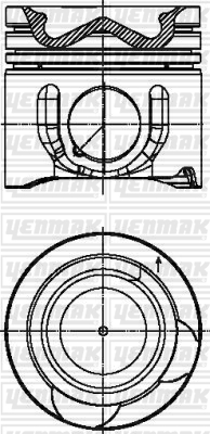 PISTON SEGMAN STD H100 KMYT 12- PORTER 2.5 CRDI EURO5-6 / BONGO 2.5 CRDI 12- 23410-4A954 - YENMAK